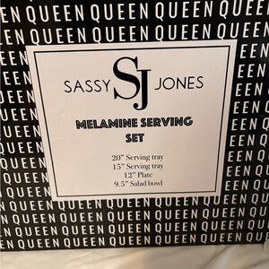 Sassy Jones Black and White Melamine Serving Set